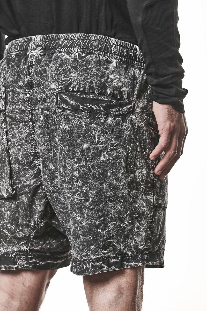 BLACK MARBLE ORGANIC COTTON SHORTS