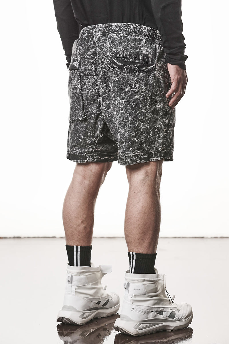 BLACK MARBLE ORGANIC COTTON SHORTS