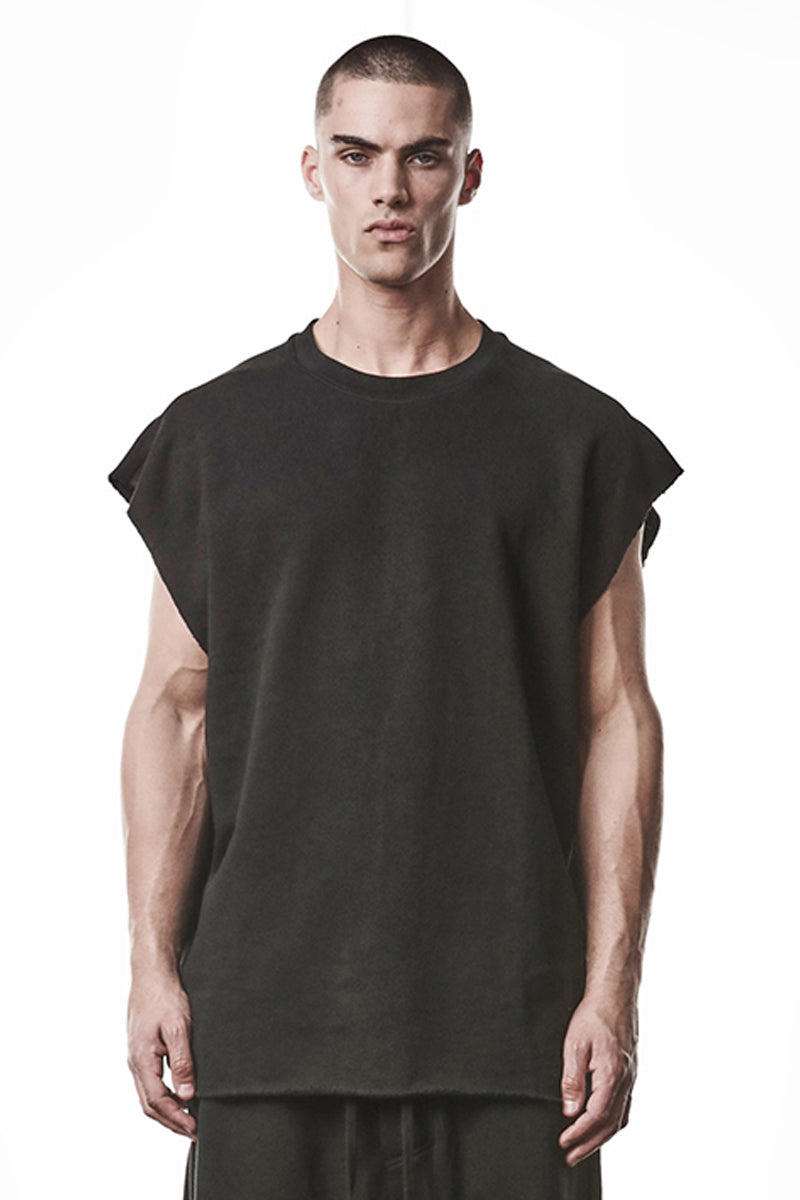 BLACK OVER SWEAT COTTON TOP