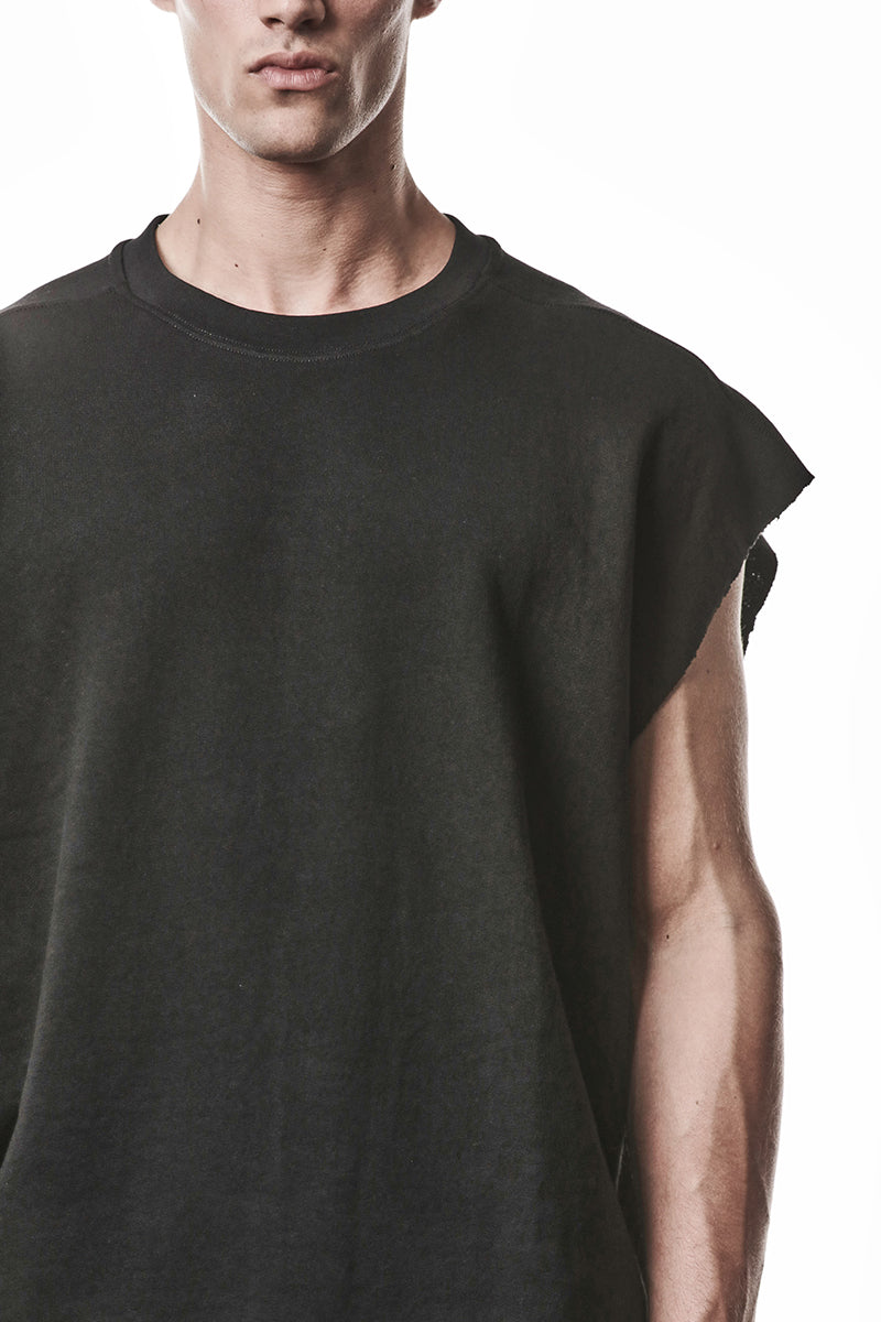 BLACK OVER SWEAT COTTON TOP