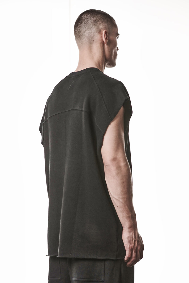 BLACK OVER SWEAT COTTON TOP