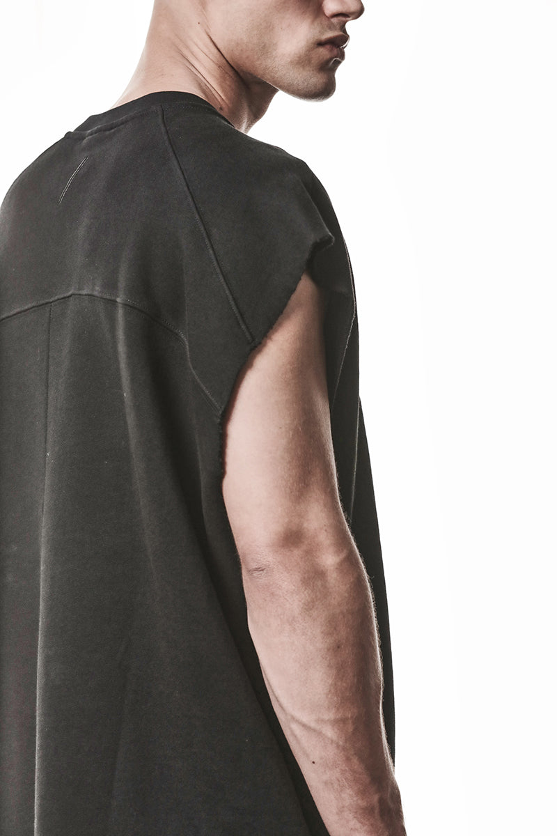 BLACK OVER SWEAT COTTON TOP