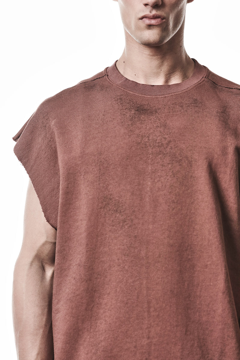 SPRAYED RED OVER SWEAT COTTON TOP