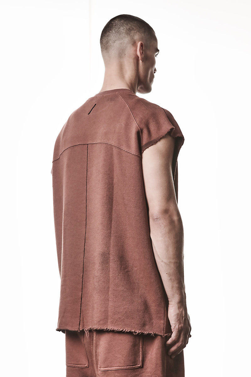 SPRAYED RED OVER SWEAT COTTON TOP