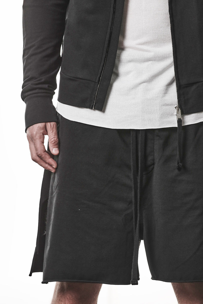 BLACK HOODED ZIP JACKET