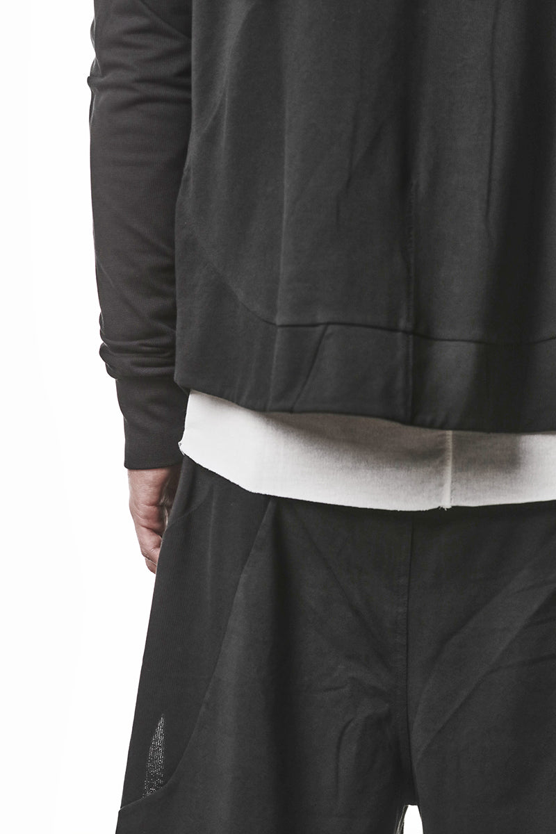 BLACK HOODED ZIP JACKET