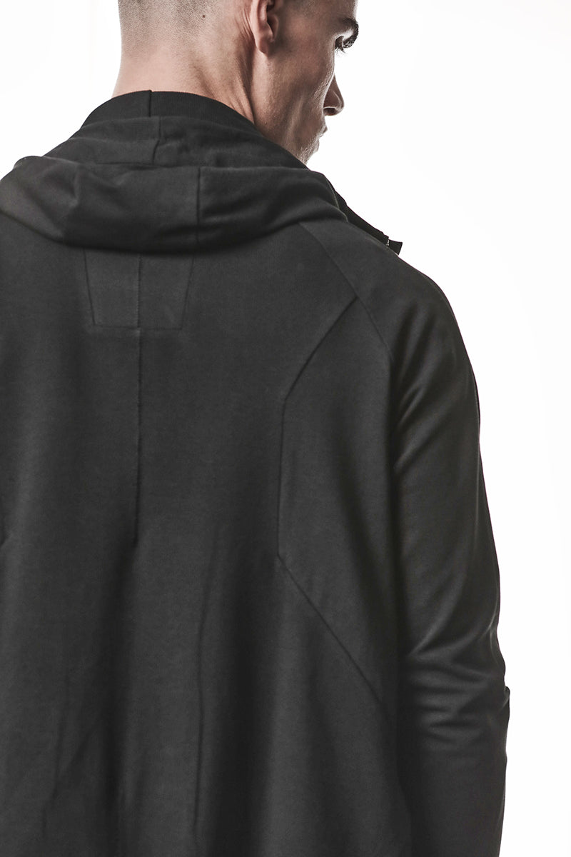 BLACK HOODED ZIP JACKET