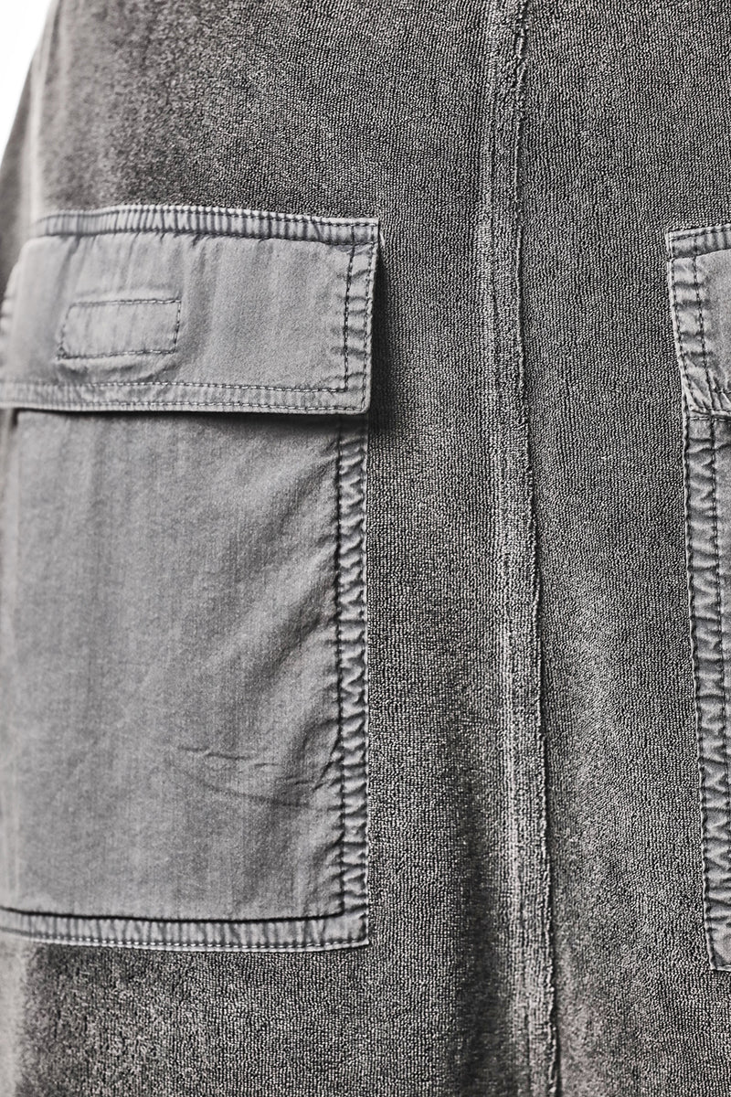 DARK USED GREY COTTON TERRY SHORTS