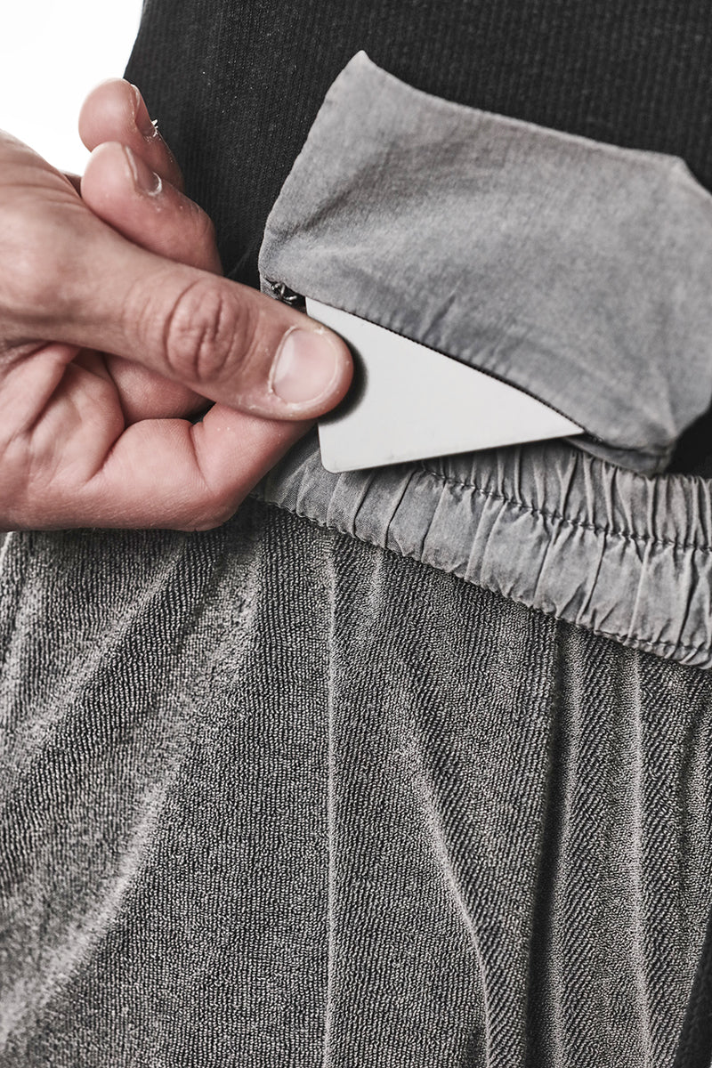 DARK USED GREY COTTON TERRY SHORTS