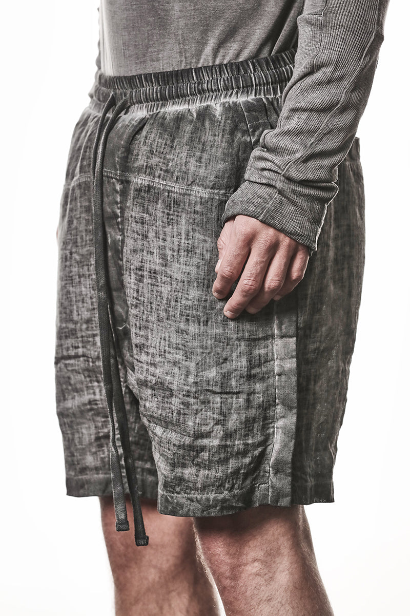 COLD DYED GREY LINEN SHORTS
