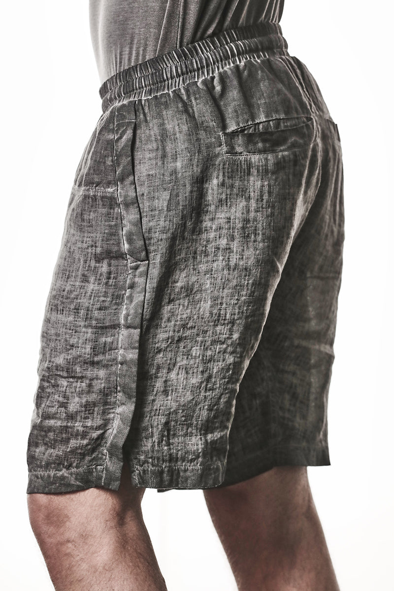 COLD DYED GREY LINEN SHORTS