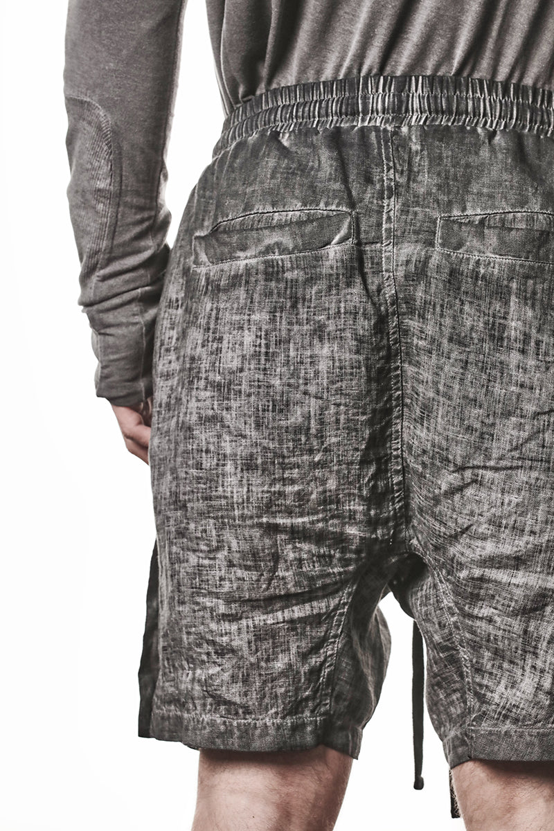 COLD DYED GREY LINEN SHORTS