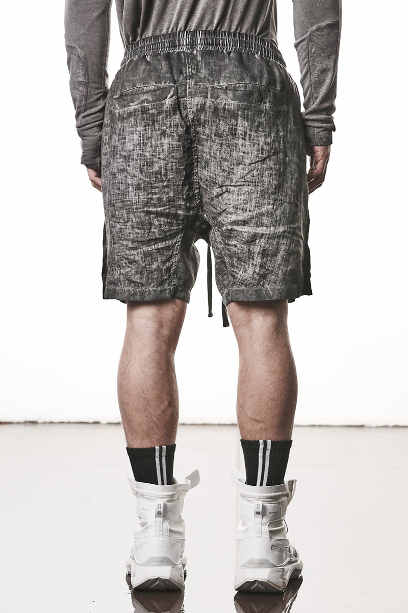 COLD DYED GREY LINEN SHORTS