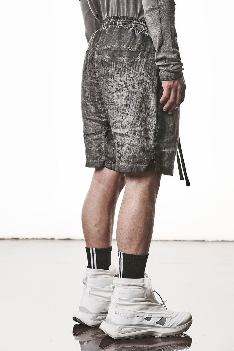 COLD DYED GREY LINEN SHORTS