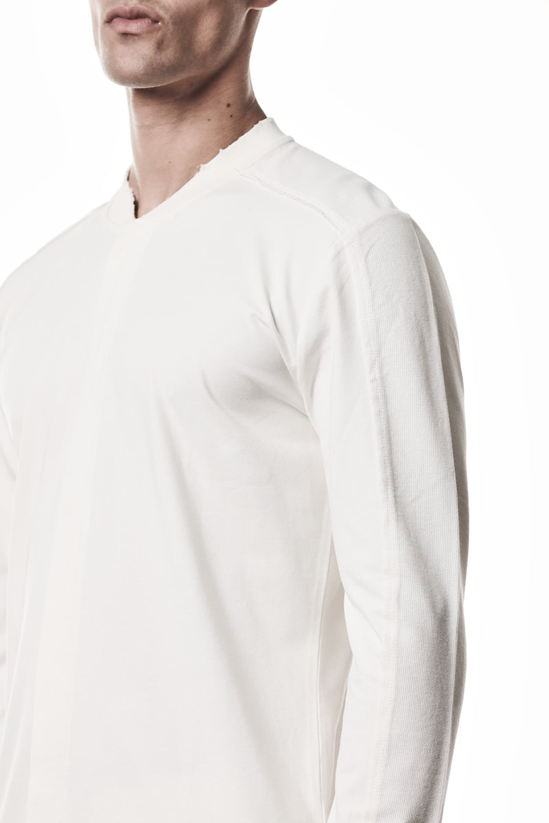 CREAM COTTON STRETCH JERSEY SHIRT