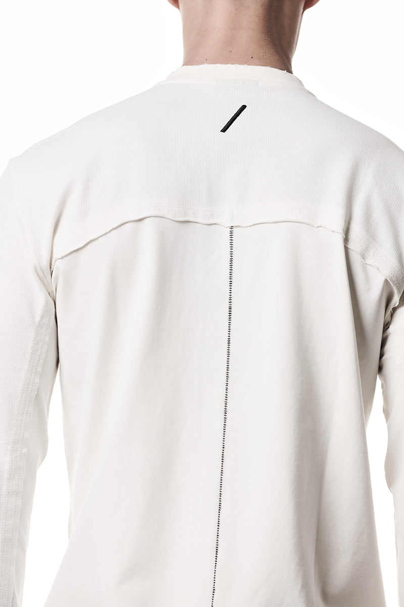CREAM COTTON STRETCH JERSEY SHIRT