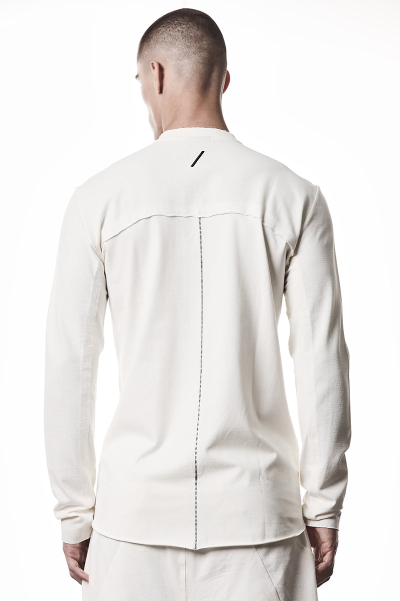 CREAM COTTON STRETCH JERSEY SHIRT