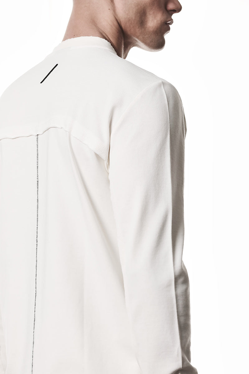 CREAM COTTON STRETCH JERSEY SHIRT