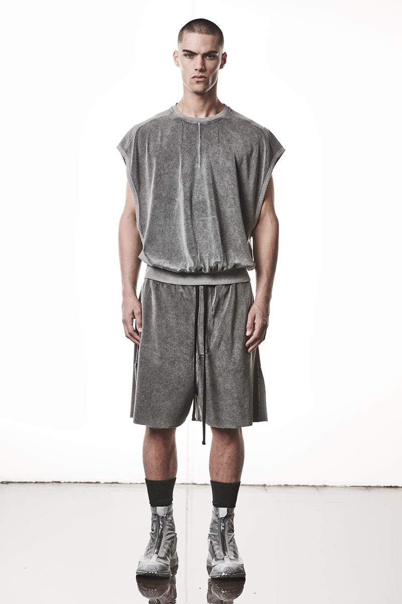 DARK USED GREY COTTON STRETCH OVER TOP