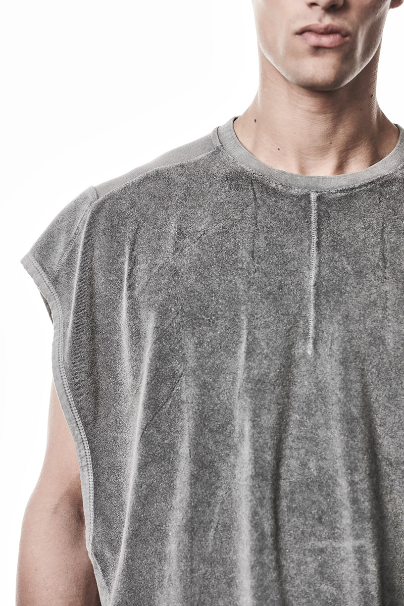 DARK USED GREY COTTON STRETCH OVER TOP