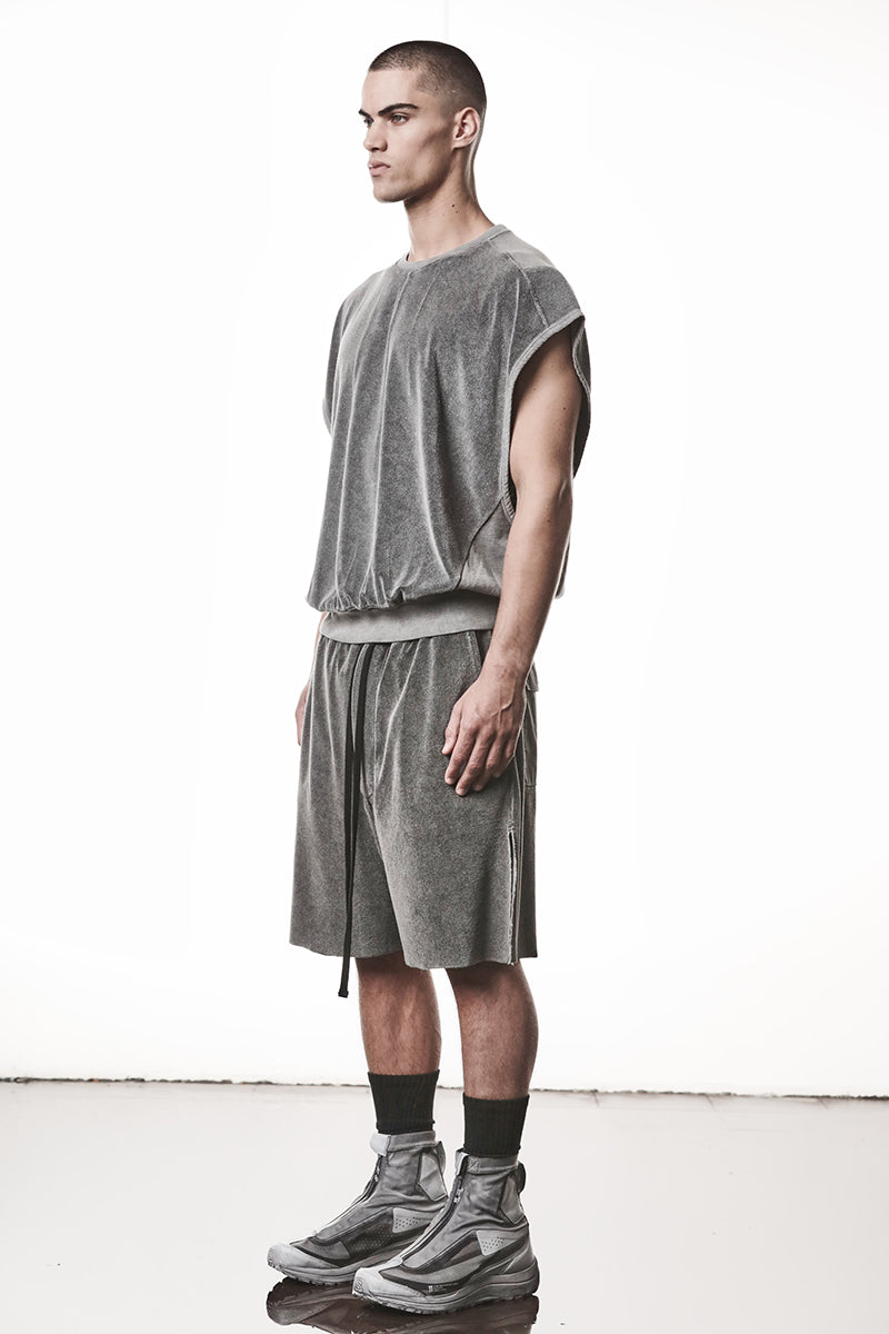 DARK USED GREY COTTON STRETCH OVER TOP