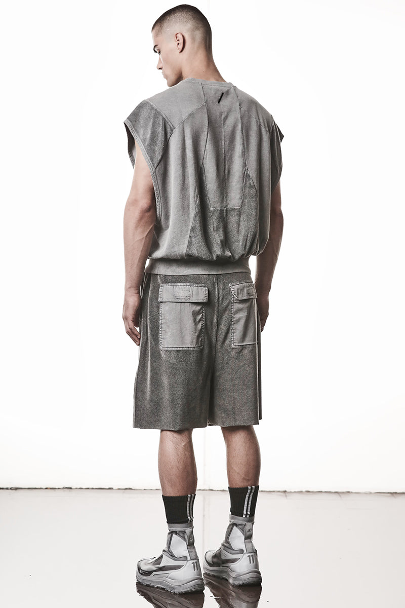 DARK USED GREY COTTON STRETCH OVER TOP