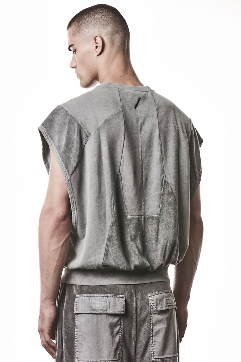 DARK USED GREY COTTON STRETCH OVER TOP