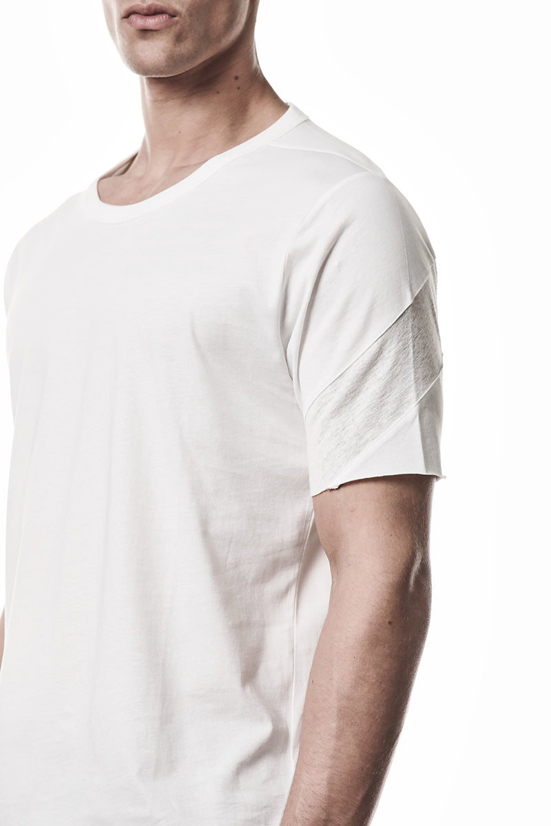 OFF WHITE BACK LINEN INSERTS TEE