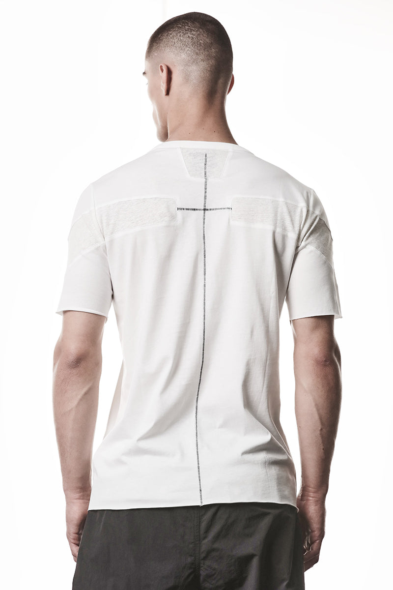 OFF WHITE BACK LINEN INSERTS TEE
