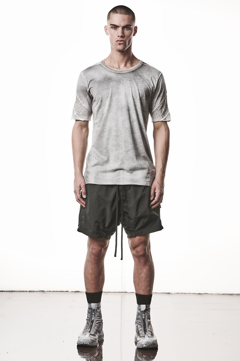 SPRAYED GREY BACK LINEN INSERTS TEE