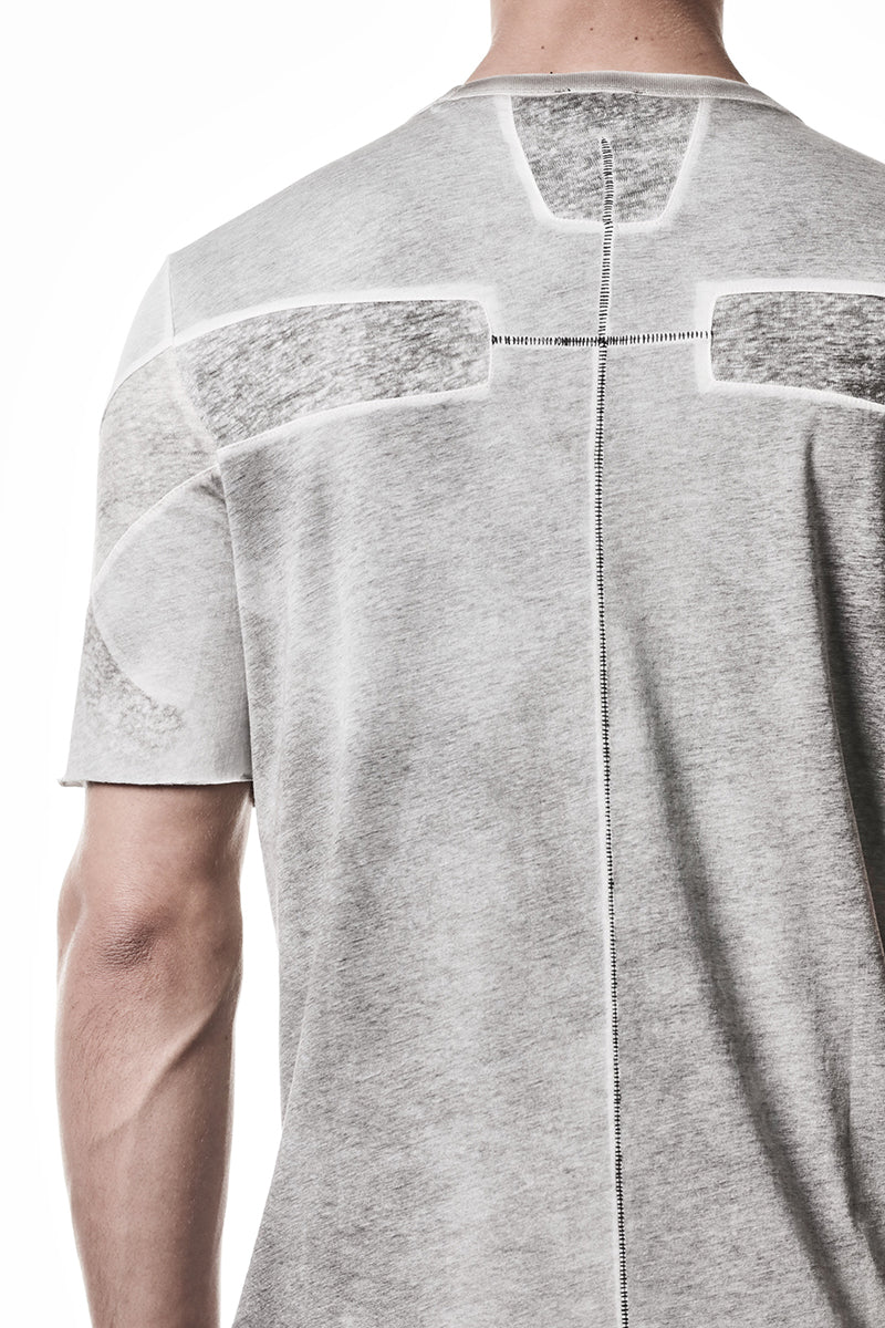 SPRAYED GREY BACK LINEN INSERTS TEE