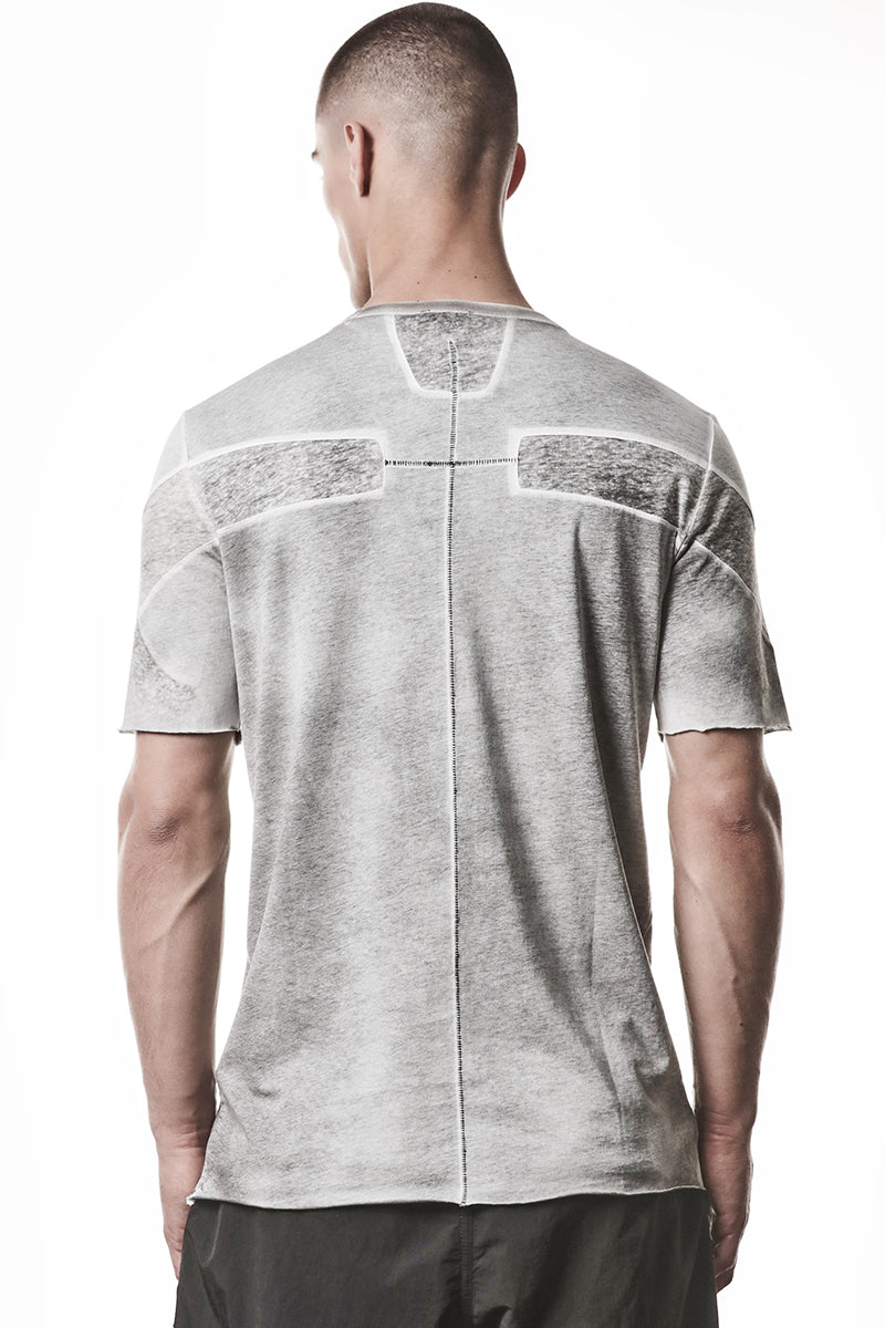 SPRAYED GREY BACK LINEN INSERTS TEE
