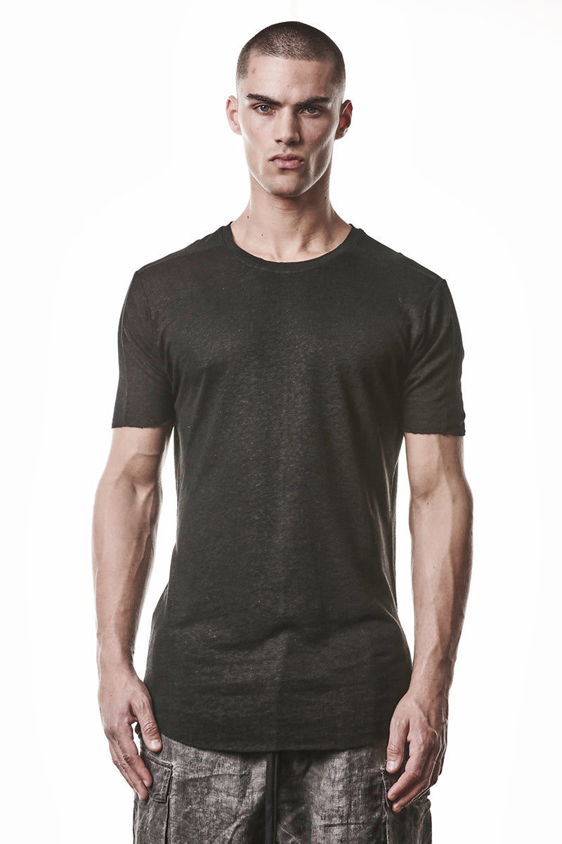 BLACK LINEN TEE