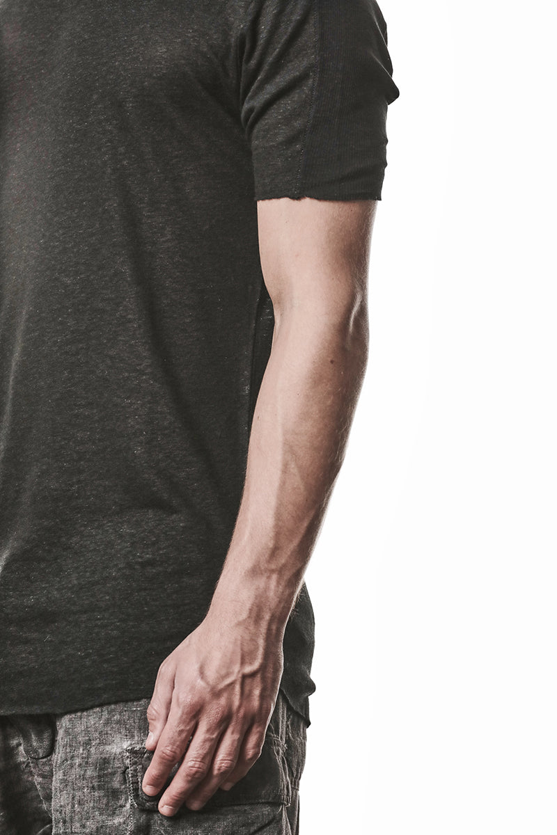 BLACK LINEN TEE
