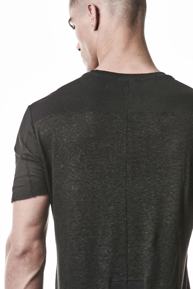 BLACK LINEN TEE