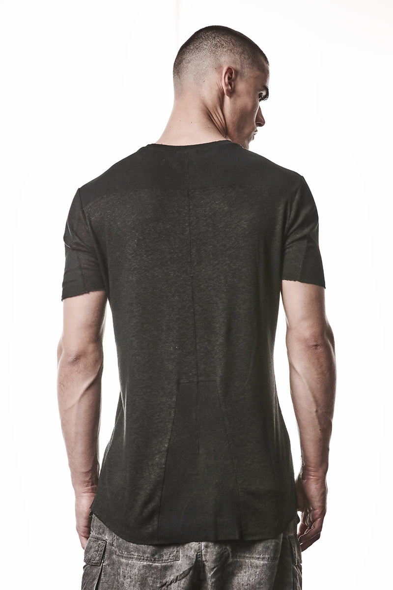 BLACK LINEN TEE