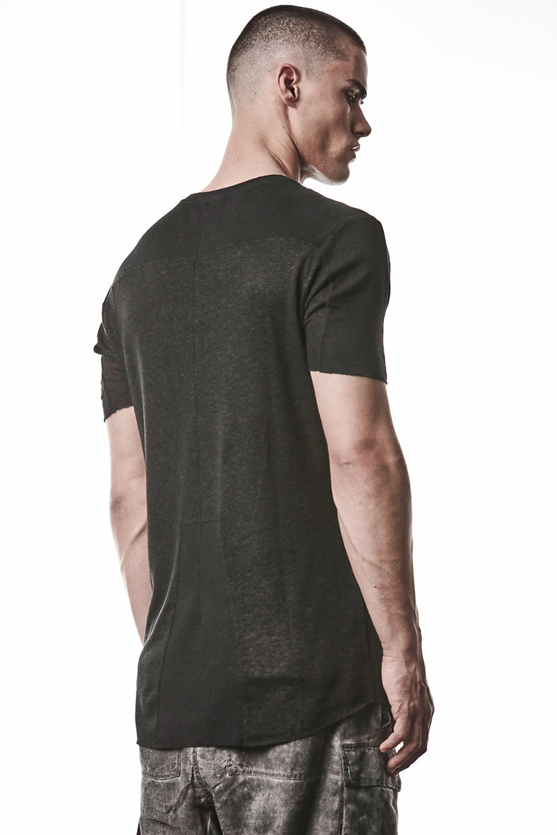 BLACK LINEN TEE