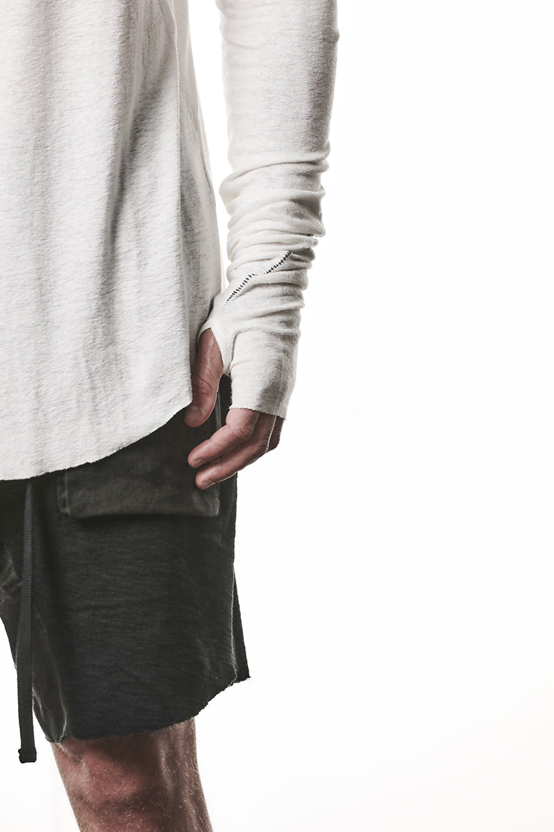 OFF WHITE LINEN BLEND LONG SLEEVES TOP