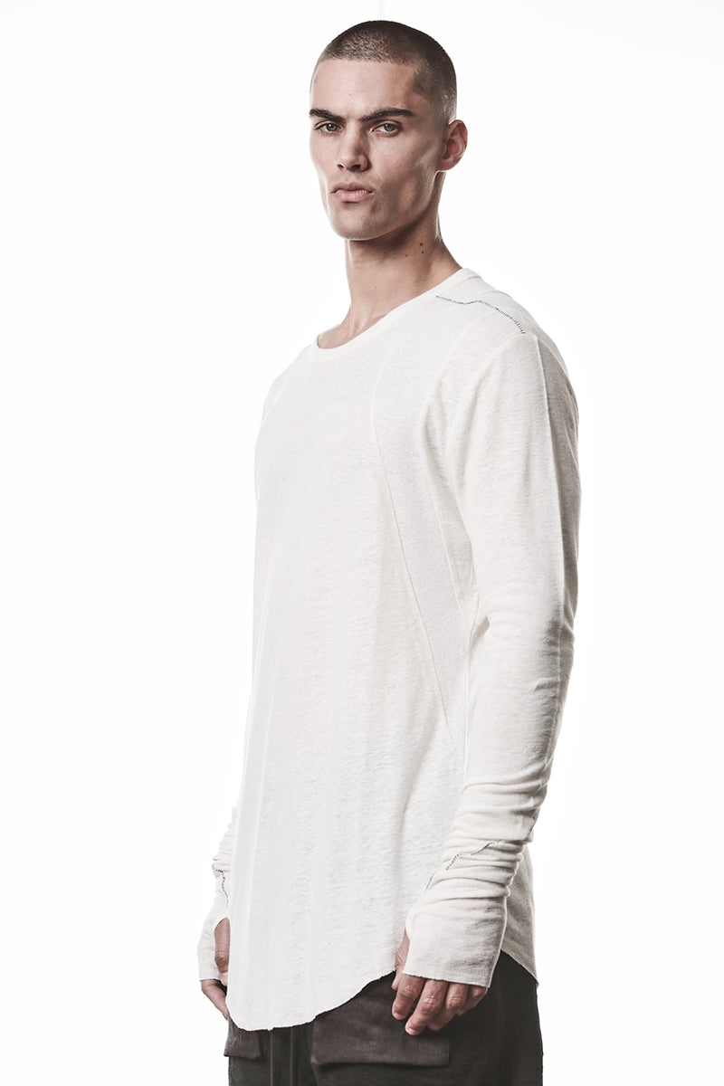 OFF WHITE LINEN BLEND LONG SLEEVES TOP