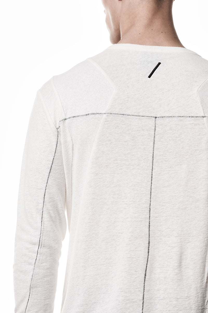 OFF WHITE LINEN BLEND LONG SLEEVES TOP