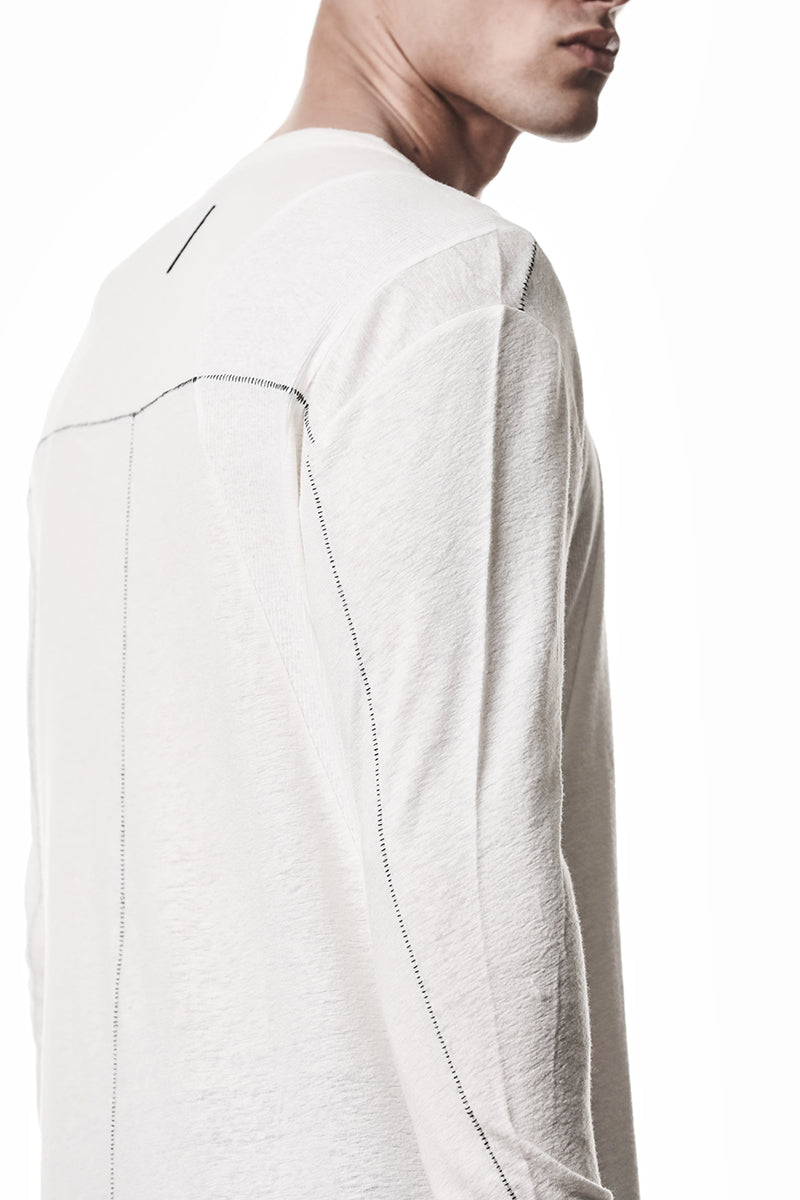 OFF WHITE LINEN BLEND LONG SLEEVES TOP