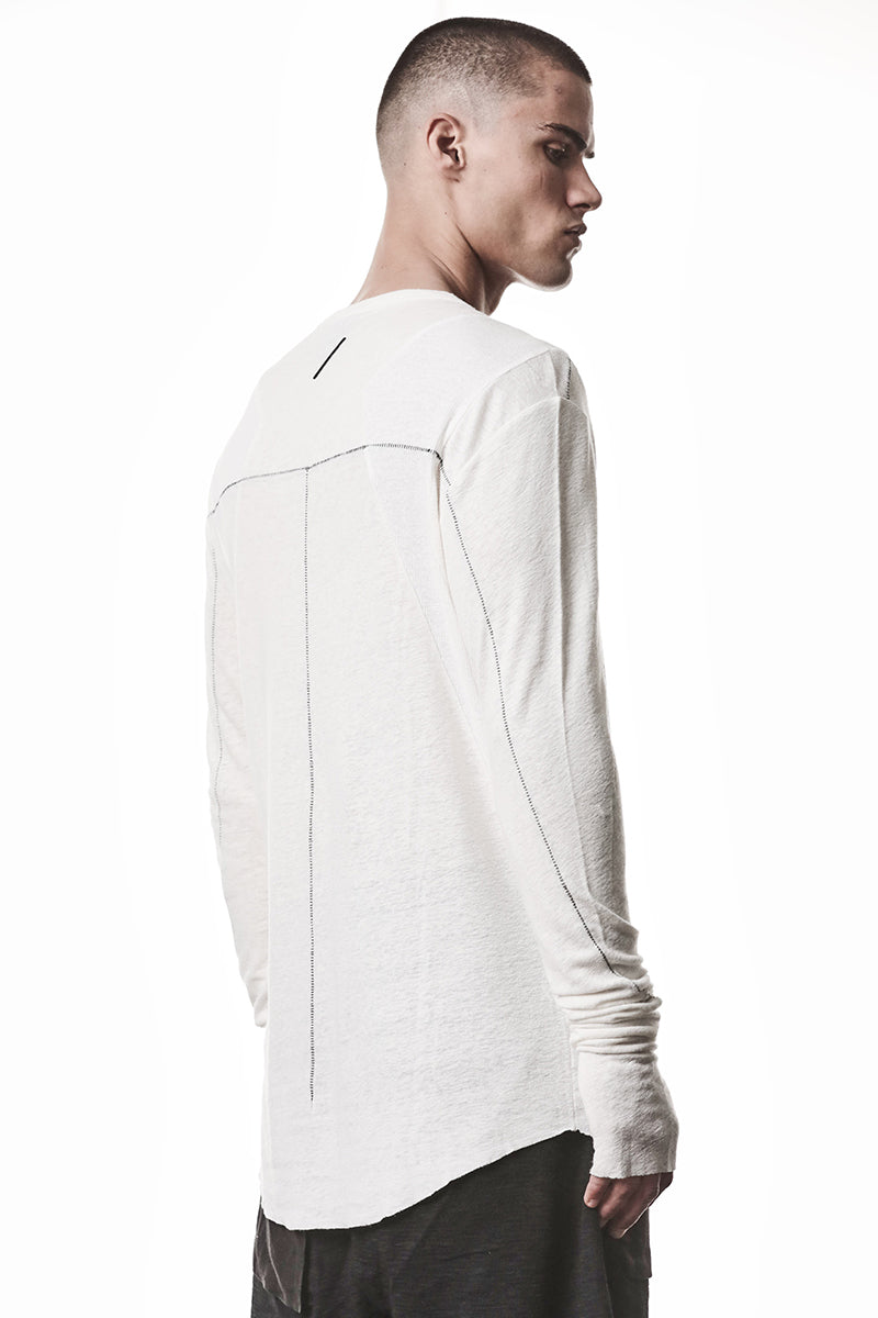 OFF WHITE LINEN BLEND LONG SLEEVES TOP