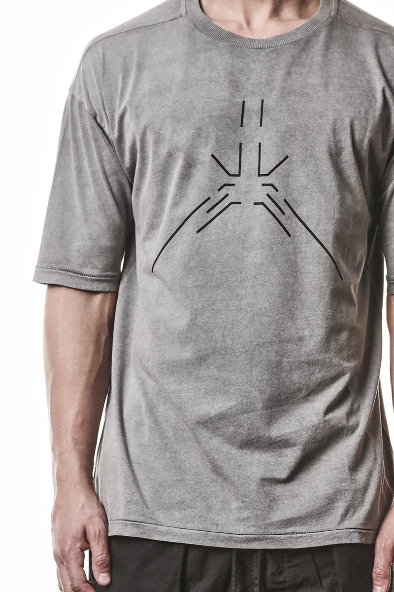 DARK USED GREY REFLECTIVE PRINT TOP