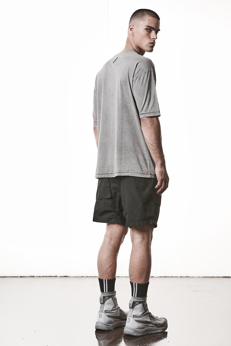 DARK USED GREY REFLECTIVE PRINT TOP