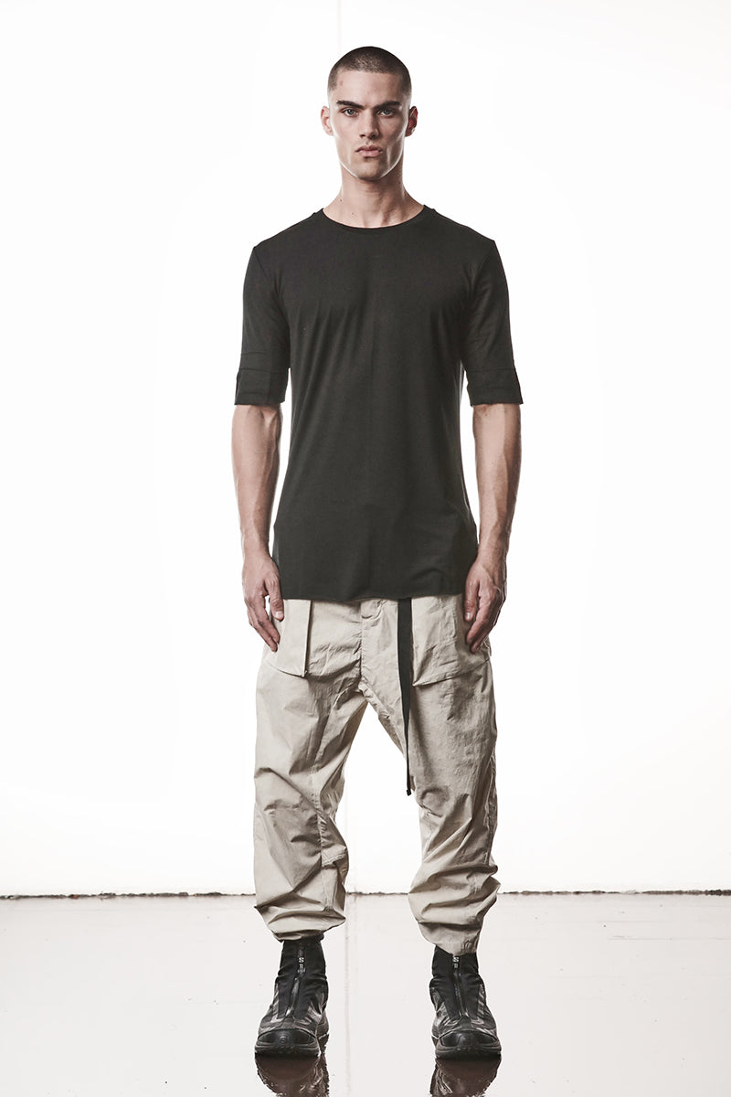 BLACK TWO LAYER LOOK TEE