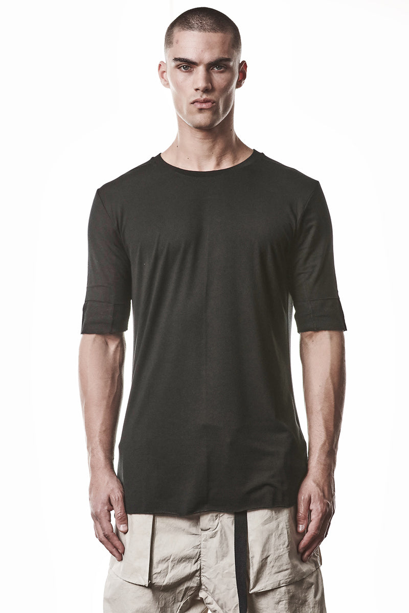 BLACK TWO LAYER LOOK TEE
