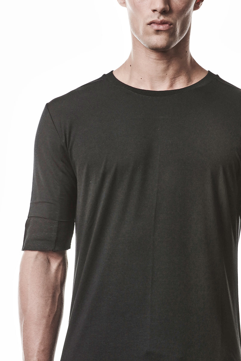 BLACK TWO LAYER LOOK TEE