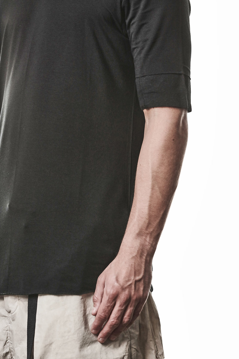 BLACK TWO LAYER LOOK TEE