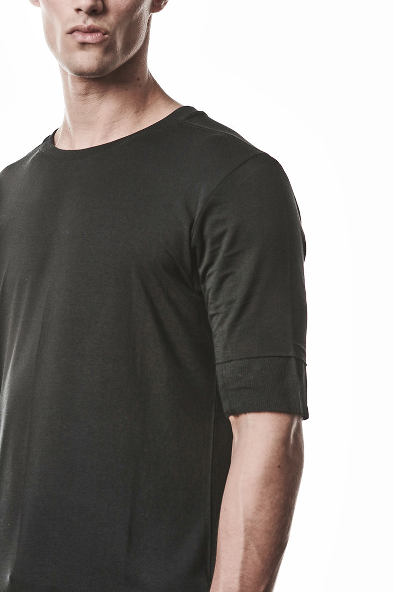 BLACK TWO LAYER LOOK TEE