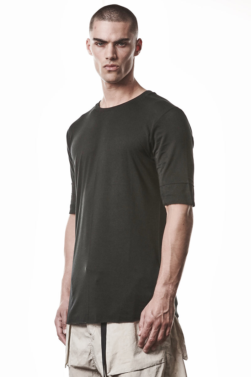 BLACK TWO LAYER LOOK TEE
